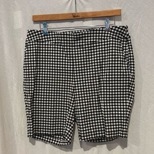 Talbots Black and White Gingham Bermuda Shorts